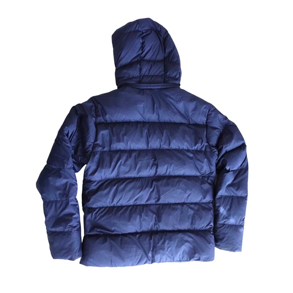 Patagonia Men's Silent Down Jacket MEDIUM Blue Hooded Full Zip Puffer 27930 - Picture 2 of 4